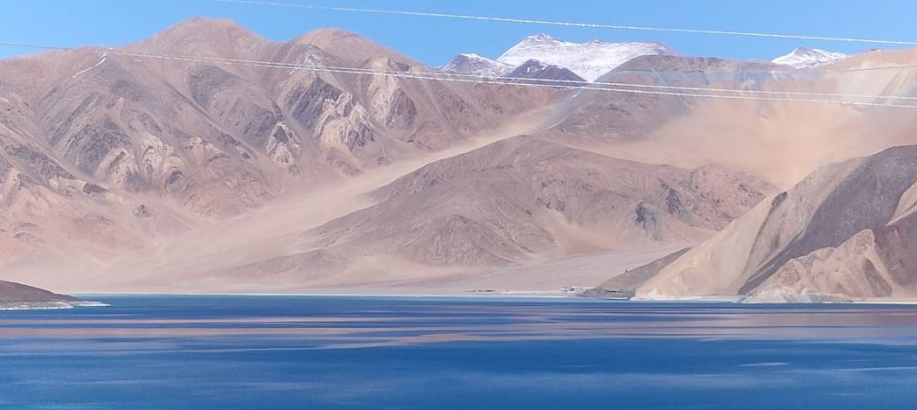 Deep blue Pangong Lake