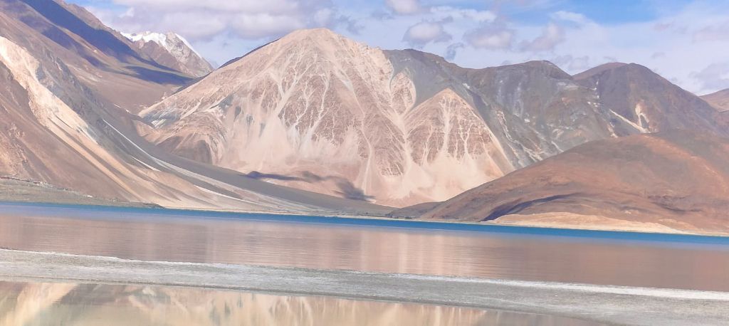 Reflection of mountains at Pangong