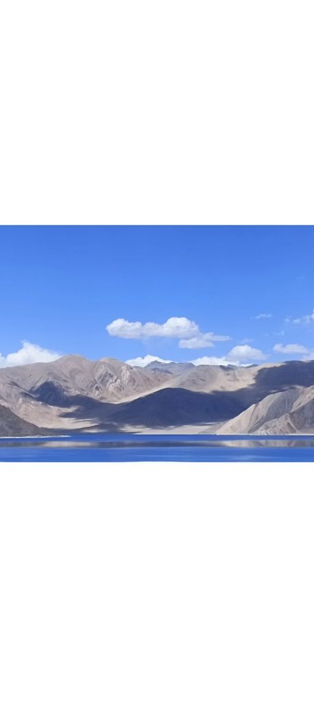 Mountain peaks and lake